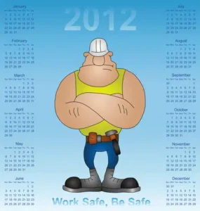 maintenance worker with maintenance calendar